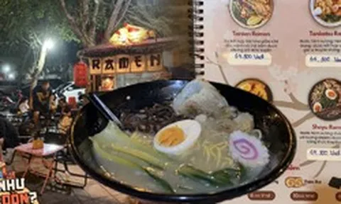 Bát ramen vỉa hè 65.000 gây sốt Hồ Tây, khách ngồi bó gối chịu nóng vẫn xì xụp khen ngon