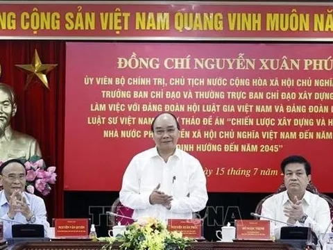 Chủ tịch nước chủ trì làm việc với Đảng đoàn Hội Luật gia và Liên đoàn Luật sư về Nhà nước pháp quyền