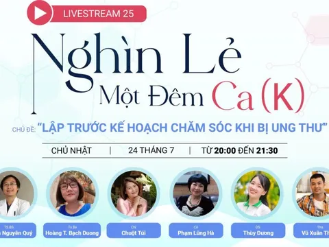 Livestream Nghìn lẻ một đêm K lần 25: Lập trước Kế hoạch Chăm sóc khi bị ung thư