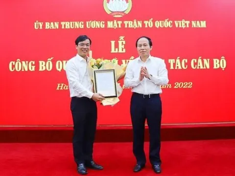 Anh Nguyễn Bình Minh làm Chánh Văn phòng Cơ quan Ủy ban T.Ư MTTQ Việt Nam