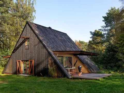 Cabin nghỉ dưỡng hình tam giác biệt lập giữa rừng thông