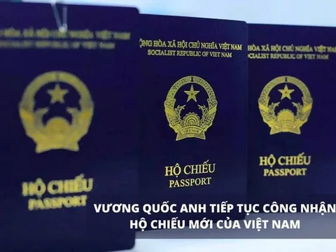 Vương quốc Anh chấp nhận hộ chiếu màu xanh tím than của Việt Nam