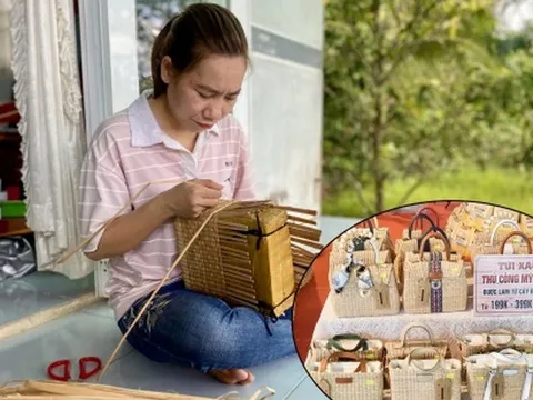 9x ở Cà Mau "hô biến" lá bồn bồn thành những chiếc túi thời trang