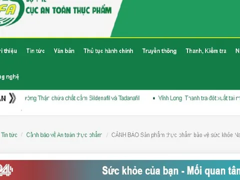 Cảnh báo sản phẩm thực phẩm bảo vệ sức khỏe Nam Á Cường Thận chứa chất cấm