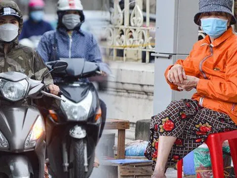 Chùm ảnh: Người dân Hà Nội mặc áo ấm, co ro khi ra đường trong đợt không khí lạnh đầu tiên