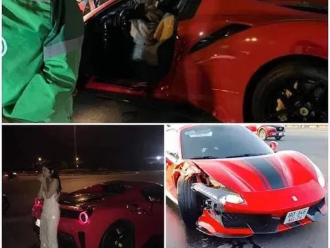 Siêu xe Ferrari 488 va chạm với xe máy, một người tử vong