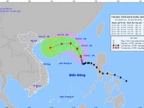 Bão số 7 khả năng mạnh lên hướng về miền Bắc nước ta