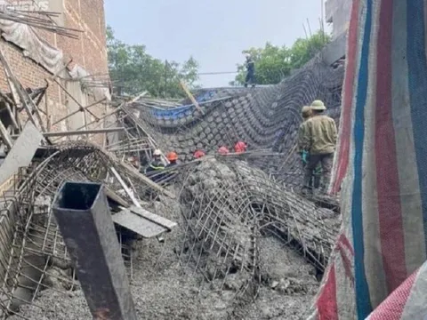 Sập giàn giáo ở Thành phố Bắc Ninh, 2 người thương vong