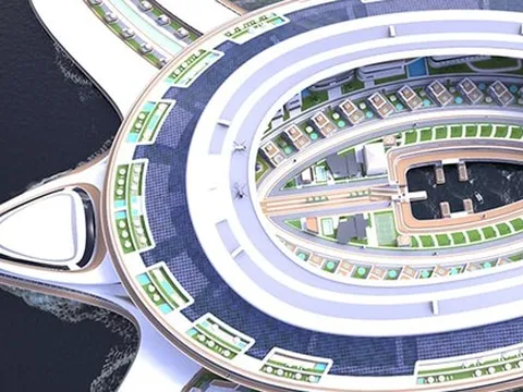 Siêu du thuyền có hình dạng như rùa biển, chứa được 60.000 người, tốn 8 tỷ USD chế tạo