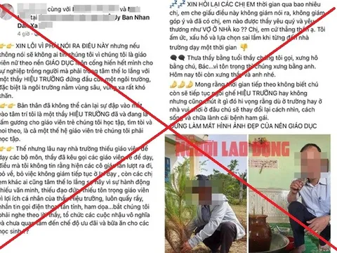 Thông tin mới vụ hiệu trưởng bị tố "hám gái", "tán tỉnh" nữ giáo viên