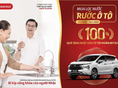 “Mua lọc nước, rước ô tô” - khuyến mãi “khủng” với 100% quà tặng từ Mitsubishi