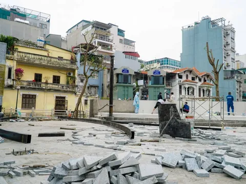 Gấp rút hoàn thiện tuyến phố đi bộ Trúc Bạch