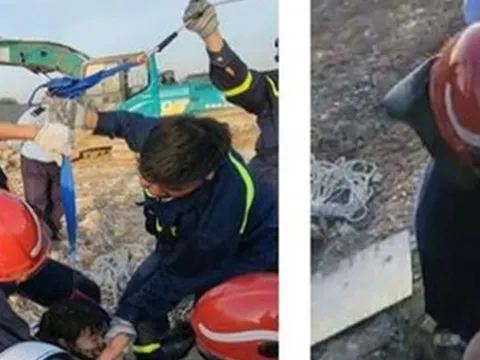 Cứu nạn thành công bé gái 5 tuổi rơi xuống hố cọc ép bê tông