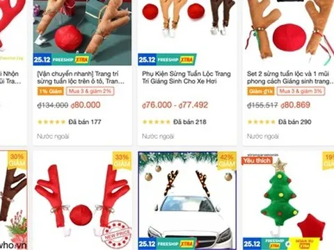 Chợ mạng bội thu nhờ bán đồ trang trí Noel cho ôtô