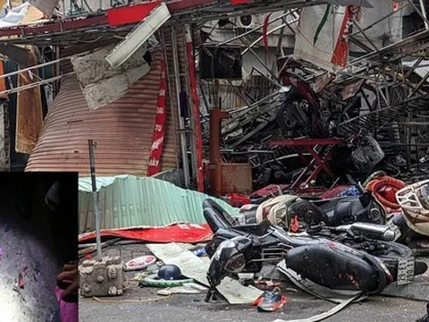 Phát hiện nhiều mảnh giấy hồng nghi xác pháo tại hiện trường vụ cháy lớn ở Hà Nội