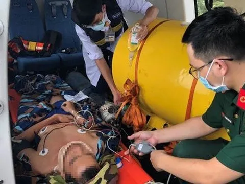 Điều trực thăng đưa chiến sĩ bị nạn từ Trường Sa về đất liền