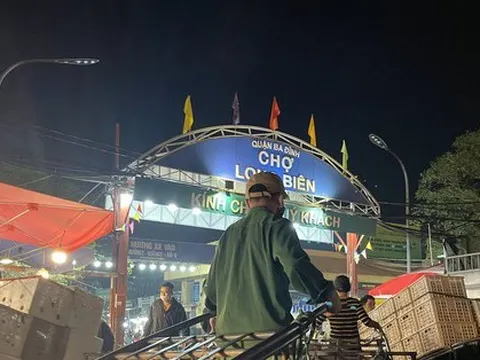 Áo cộc, chân trần 'kiếm Tết' trong đêm ở chợ hoa quả lớn nhất Hà Nội