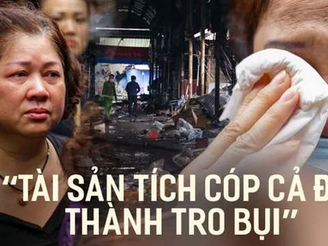 Nhiều tiểu thương khóc nức nở trước đống tro tàn sau vụ cháy tại chợ Tam Bạc: 'Cả nhà tôi không ăn, không ngủ được'