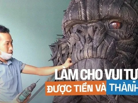 Gặp chủ nhân King Kong làm từ lốp xe đang gây bão MXH: 'Có lúc tự ngồi cắt lốp thấy rảnh thiệt'