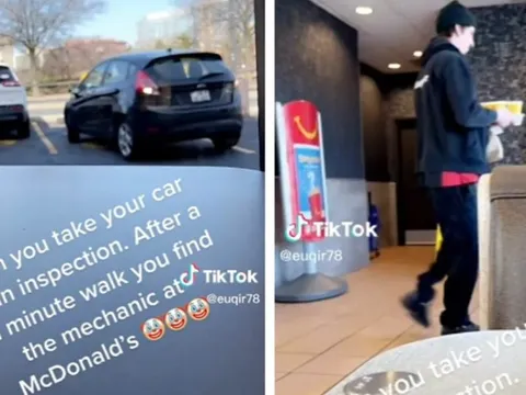 Chủ xe 'ngỡ ngàng, ngơ ngác, bật ngửa' khi thấy chiếc xe vừa mang ra xưởng kiểm tra lại được nhân viên lái đi mua đồ ăn McDonald's