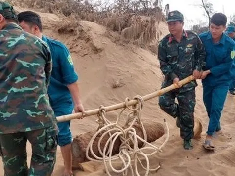 Trà Vinh: Phát hiện quả bom nặng 150kg còn nguyên ngòi nổ