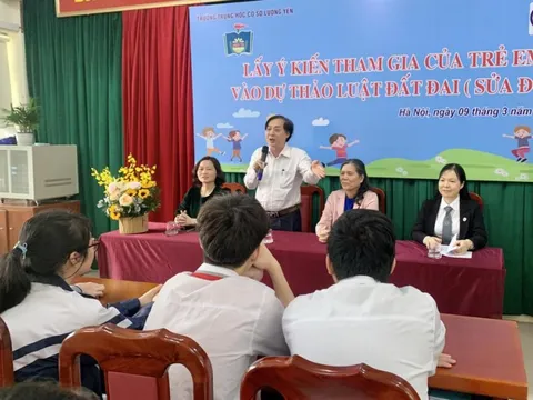 Xôn xao hội nghị lấy ý kiến của trẻ em vào Dự thảo Luật Đất đai sửa đổi