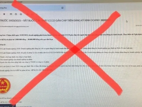 Tổng cục Thuế cảnh báo email giả mạo về việc quy định cập nhật CCCD