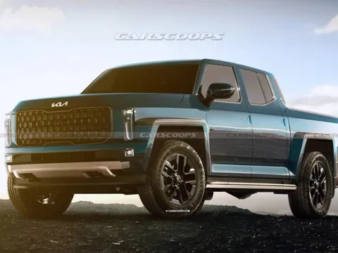 Khi Kia làm bán tải cạnh tranh Ranger, Hilux: Ngoài vuông vức nam tính, trong hiện đại, tiện nghi, có động cơ mạnh như siêu xe