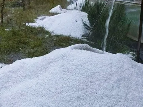 Xuất hiện mưa đá lớn tại Lâm Đồng