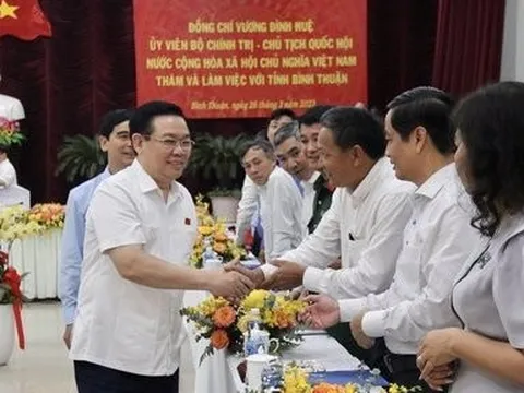 Chủ tịch Quốc hội Vương Đình Huệ làm việc với tỉnh Bình Thuận