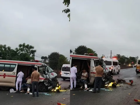 Nguyên nhân vụ tai nạn giữa xe cứu thương và xe buýt khiến 2 người bị thương
