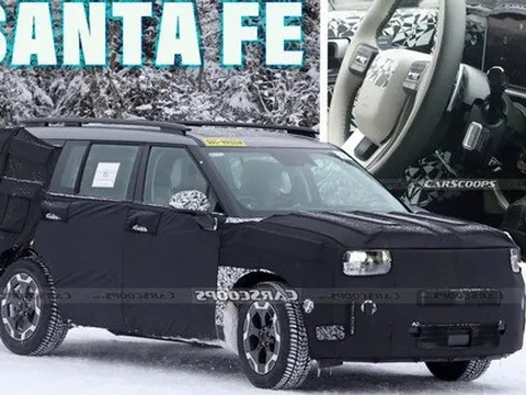 Hyundai Santa Fe 2024 lộ nội thất: Màn hình cong như BMW, chắc chắn thành hàng 'hot' khi về Việt Nam