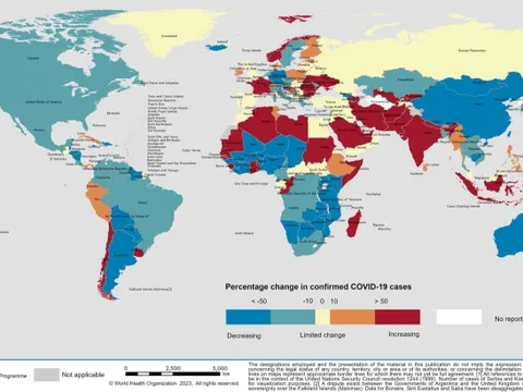 COVID-19: WHO đánh dấu đỏ, cam nhiều nước Nam - Đông Nam Á