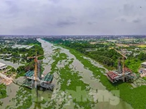 Cận cảnh cây cầu 576 tỷ bắc qua sông Vàm Cỏ Tây
