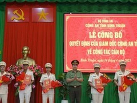 Công an Bình Thuận điều động, bổ nhiệm nhiều cán bộ chủ chốt
