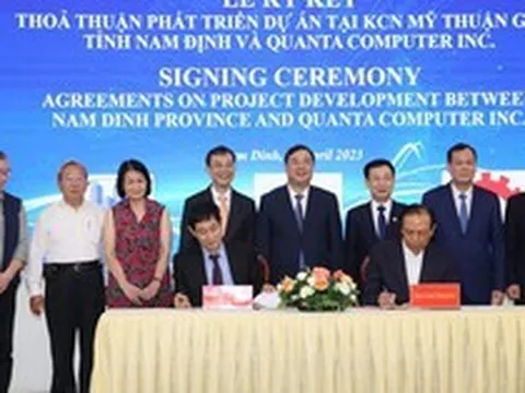Nam Định: Sau 36 giờ hoàn tất cấp đăng ký đầu tư cho Quanta Computer Inc