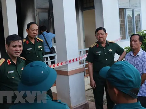 Đoàn công tác Bộ Quốc phòng kiểm tra hiện trường vụ tấn công trụ sở xã ở Đắk Lắk