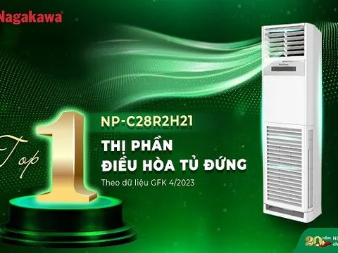 Nagakawa liên tiếp giữ Top 1 điều hòa tủ đứng bán chạy nhất theo GFK