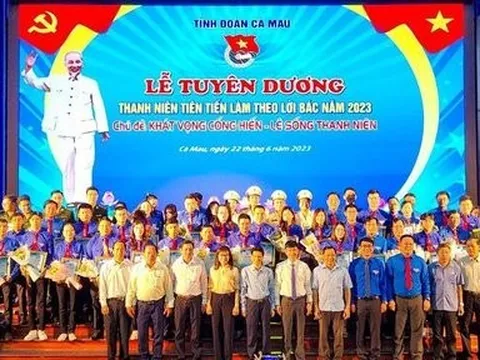 Cà Mau: Tuyên dương 57 thanh niên tiên tiến làm theo lời Bác năm 2023