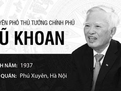 Quá trình công tác của nguyên Phó Thủ tướng Vũ Khoan