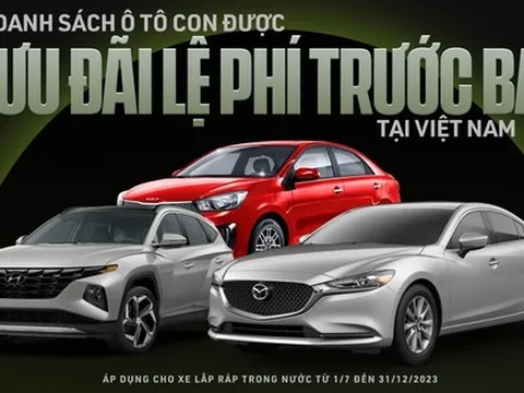 Chi tiết 43 ô tô được giảm 50% phí trước bạ từ hôm nay: Khách Việt 'bỏ túi' nhiều nhất 220 triệu đồng