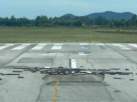 Đóng cửa sân bay Vinh 24 giờ vì sự cố đường băng