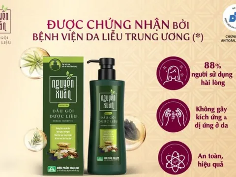 Dầu gội dược liệu Nguyên Xuân được chứng nhận bởi Bệnh viện Da Liễu Trung Ương