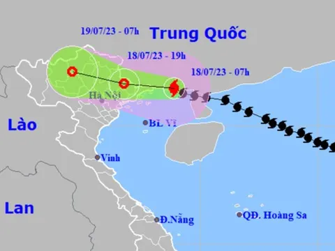 Bão số 1 sẽ vào đất liền biên giới Việt - Trung