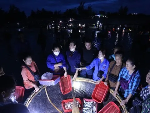 Soi đèn đi chợ hải sản đặc biệt ở Hà Tĩnh lúc tờ mờ sáng