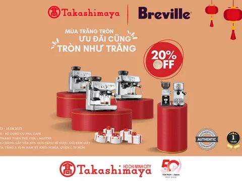 Máy pha cà phê Breville tưng bừng khuyến mãi mùa trung thu 2023