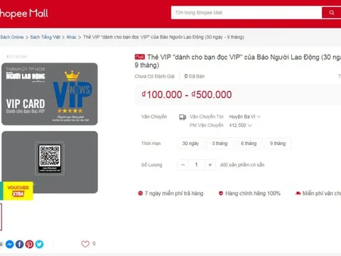Thẻ VIP - "Dành cho bạn đọc VIP" đã có mặt trên Shopee, Tiki, Lazada