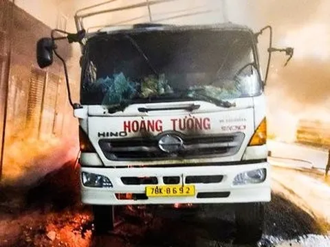 Đồng Nai: Xe tải bất ngờ bốc cháy trong đêm