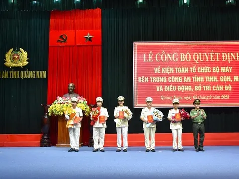 Sau sắp xếp, Công an tỉnh Quảng Nam giảm 4 phòng