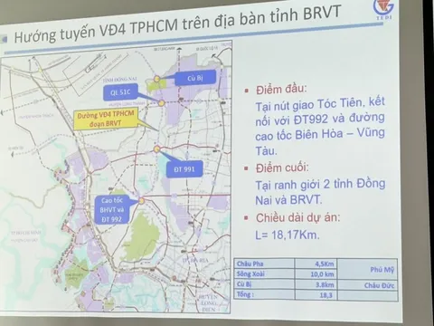 Bà Rịa - Vũng Tàu thống nhất phương án về đường Vành đai 4 TP HCM